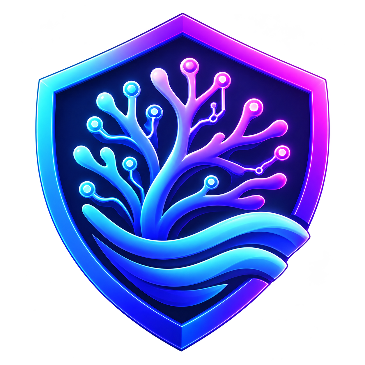 SecureReef neon schild met digitaal koraal